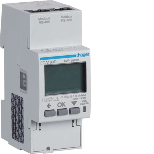 HAGER BOCCHIOTTI - Contatore monofase diretto 80 A Modbus Agardio MID 2M