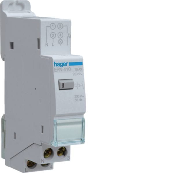 HAGER BOCCHIOTTI - Rele' passo-passo elettronico 230 V 16 A 1NA 1 modulo DIN EPN410
