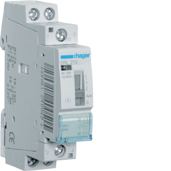 HAGER BOCCHIOTTI - Relè di comando 16 A 12 V AC 2 NA 1 modulo
