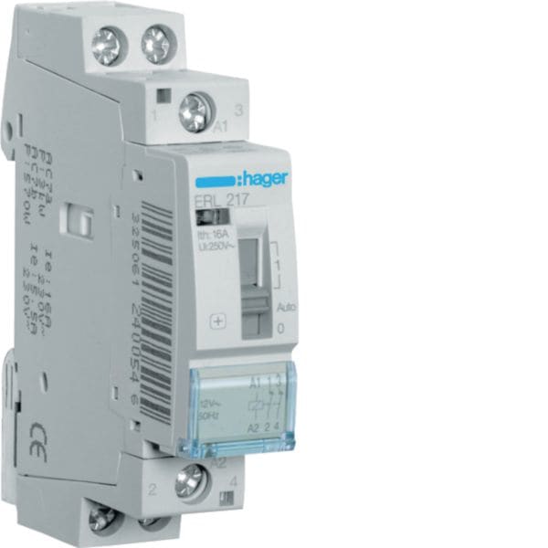 HAGER BOCCHIOTTI - Relè di comando 16 A 12 VAC 2 NC 1 modulo