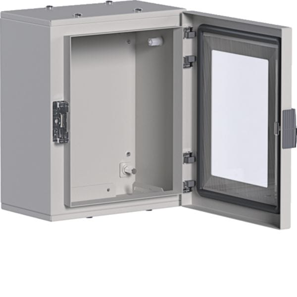 HAGER BOCCHIOTTI - Quadro in lamiera a parete con porta trasparente H300 L250 P160 orion plus