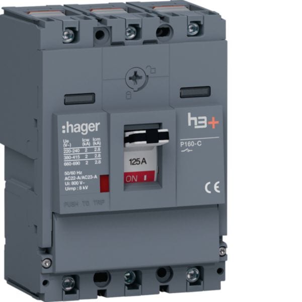 HAGER BOCCHIOTTI - Interruttore manovra sezionatore h3+ P160 3P 125A