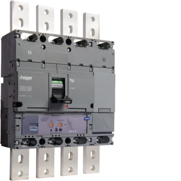 HAGER BOCCHIOTTI - Interruttore automatico scatolato h3 h1000 LSI 4P 70kA 1000A HEE971H