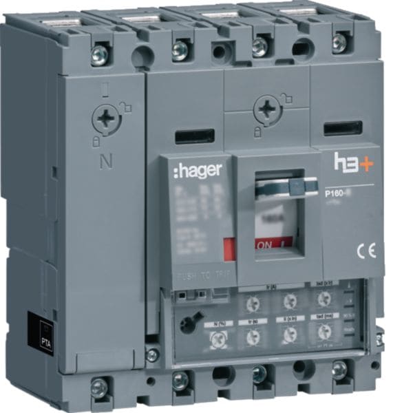 HAGER BOCCHIOTTI - Interruttore automatico scatolato h3+ P160 LSI 4P 25kA 100A neutro regolabile