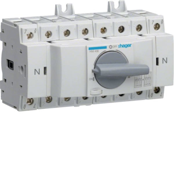 HAGER BOCCHIOTTI - Commutatore di manovra modulare a comando rotativo manuale 3P+N 80A 8M