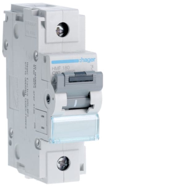 HAGER BOCCHIOTTI - Interruttore automatico magnetotermico 10000A 10kA 1P curva C 80A 1.5M HMF180