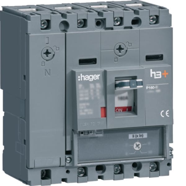 HAGER BOCCHIOTTI - Interruttore automatico scatolato h3+ P160 solo magnetico 4P 50kA 125A