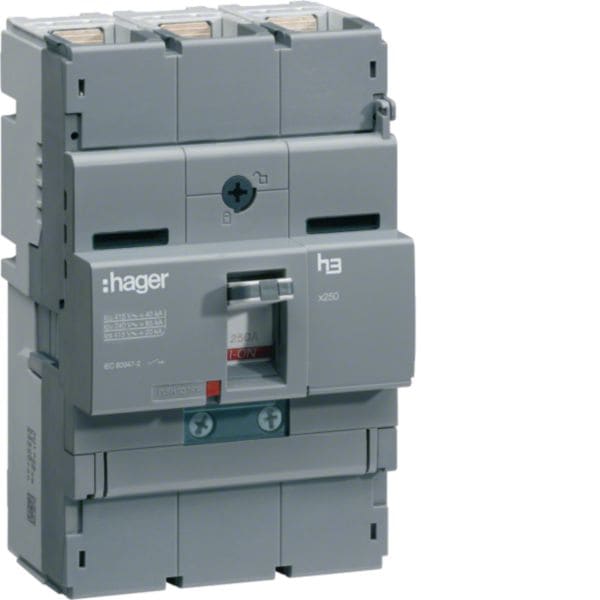HAGER BOCCHIOTTI - Interruttore automatico scatolato h3 x250 TM 3P 40kA 200A
