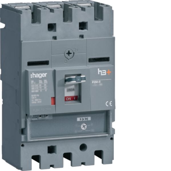 HAGER BOCCHIOTTI - Interruttore automatico scatolato h3+ P250 solo magnetico 3P 40kA 125A HNT125BR