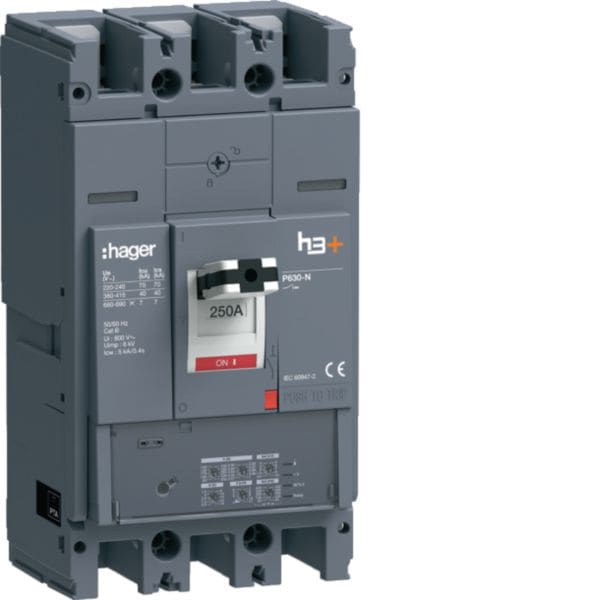 HAGER BOCCHIOTTI - Interruttore automatico scatolato h3+ P630 LSI 3P 40kA 250A HNW250JR