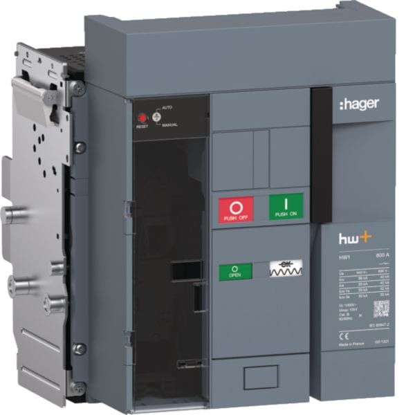 HAGER BOCCHIOTTI - Interruttore automatico aperto hw+ HW1 66kA 800A 3P estraibile sentinel Energy HW1E308DE