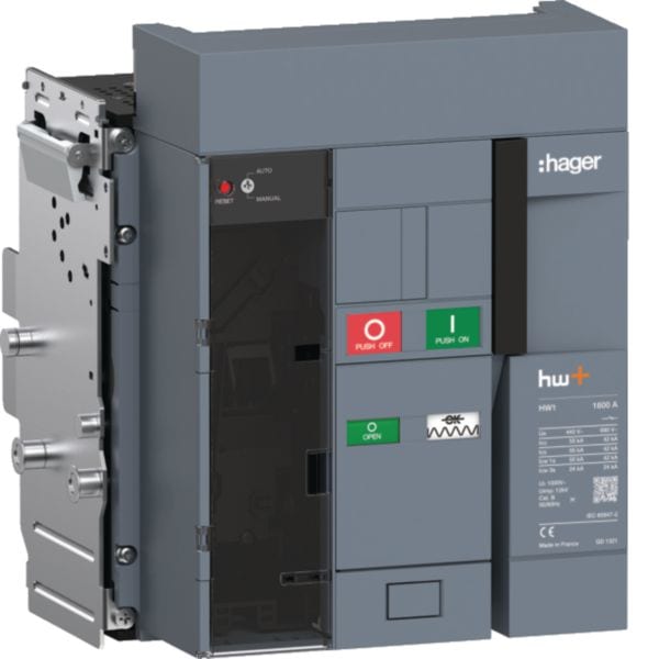 HAGER BOCCHIOTTI - Interruttore automatico aperto hw+ HW1 55kA 1600A 3P estraibile sentinel