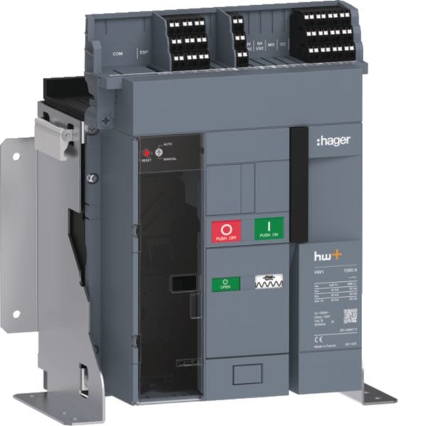 HAGER BOCCHIOTTI - Interruttore automatico aperto hw+ HW1 42kA 1000A 3P fisso sentinel Energy HW1N310FE