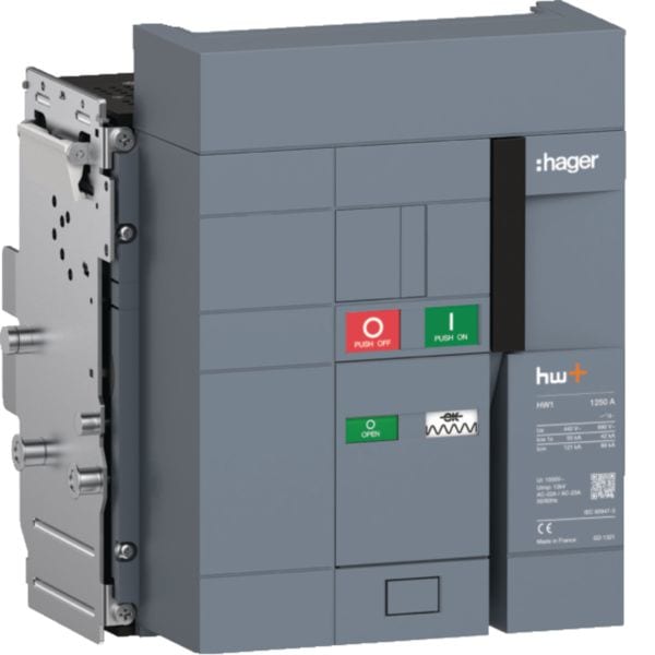 HAGER BOCCHIOTTI - Interruttore non automatico aperto hw+ HW1 1250A 3P estraibile HW1W312DS