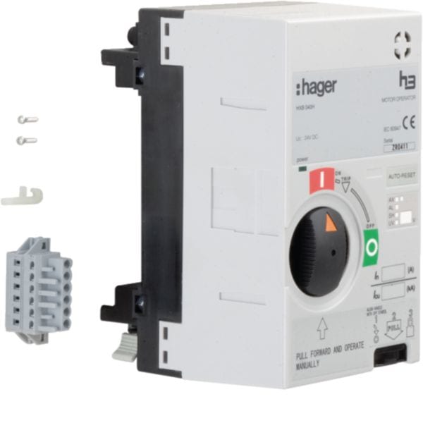 HAGER BOCCHIOTTI - Comando motore 24V DC per interruttore scatolato h3 x250 HXB040H