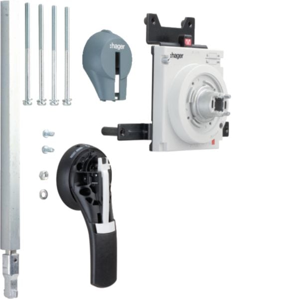 HAGER BOCCHIOTTI - Manovra rotativa rinviata L320mm per interruttore scatolato h3 h1000 HXE031H