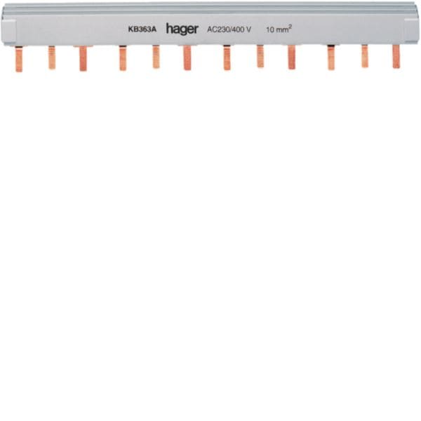 HAGER BOCCHIOTTI - Barretta di cablaggio 3P 12 moduli DIN KB363A