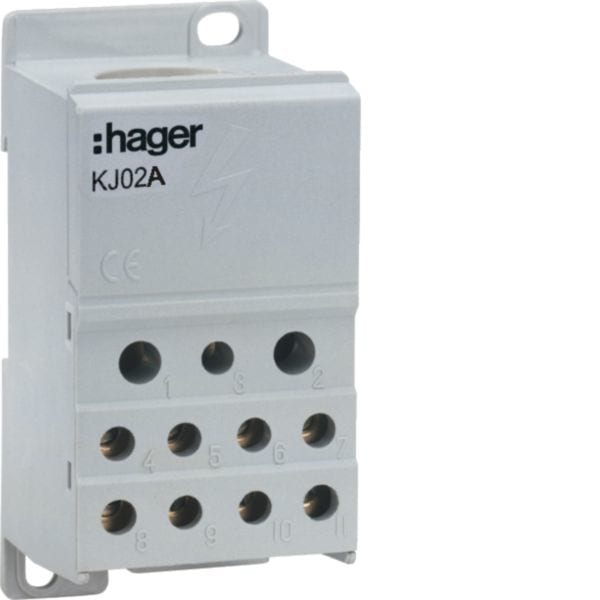 HAGER BOCCHIOTTI - Blocco di distribuzione unipolare 250A 12 connessioni