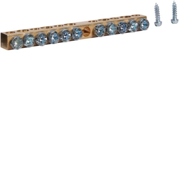 HAGER BOCCHIOTTI - Morsettiera in ottone senza zoccolo 11 connessioni 5x16+6x10 mmq KM11G