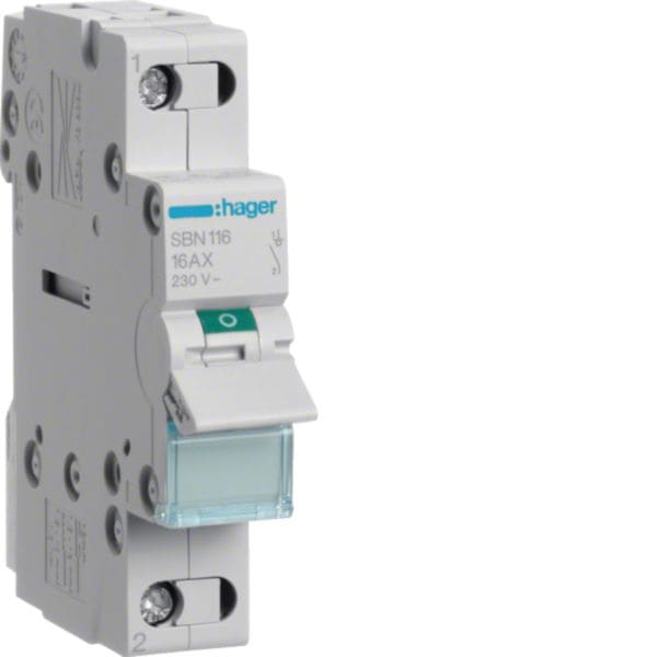 HAGER BOCCHIOTTI - Interruttore non automatico 1 P 16 A 230 V AC 1 modulo DIN