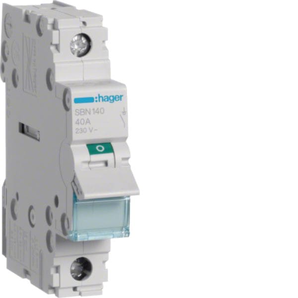 HAGER BOCCHIOTTI - Interruttore non automatico 1 P 40 A 230 V AC 1 modulo DIN