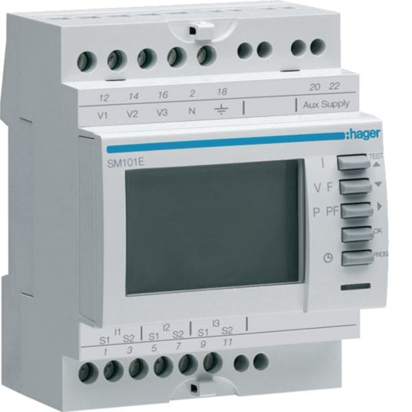 HAGER BOCCHIOTTI - Multimetro digitale V-I-F-P-Q-A-Cosfi 4M