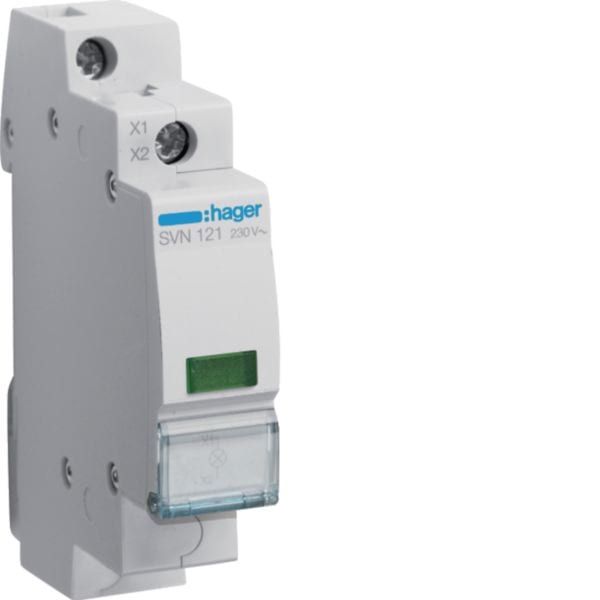 HAGER BOCCHIOTTI - 1 segnalatore luminoso 230 V AC led verde 1 modulo DIN