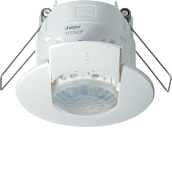 HAGER BOCCHIOTTI - Rilevatore presenza 360° KNX 1 canale dimmer bi-zona + 2 canali On/Off Incasso