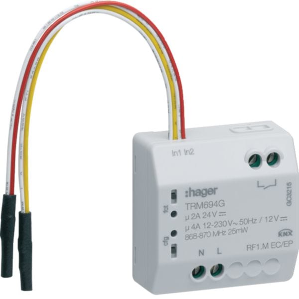HAGER BOCCHIOTTI - Micromodulo radio KNX quicklink incasso 2 ingressi + 1 uscita SELV 3 A