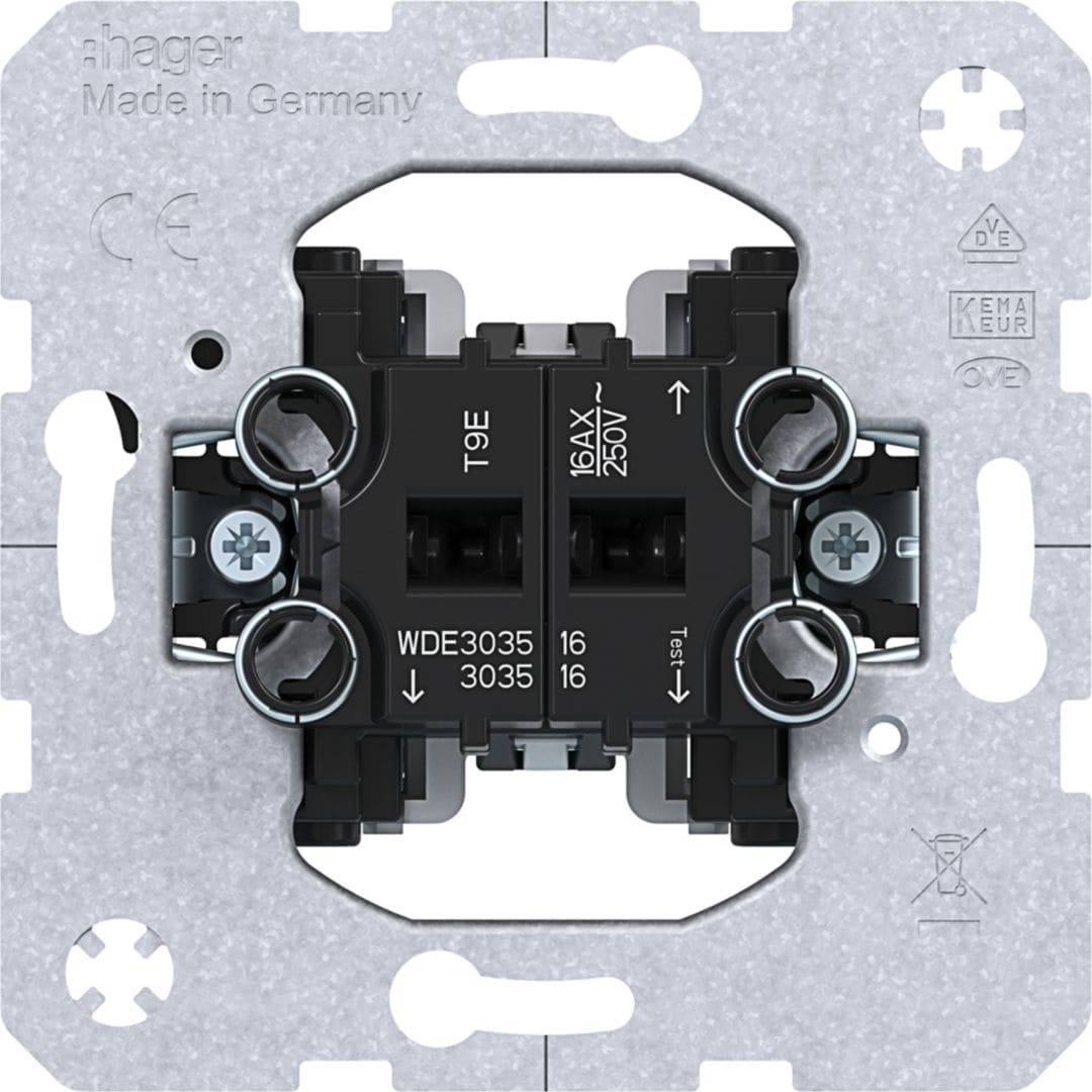 HAGER BOCCHIOTTI - INTERRUTTORE DOPPIO COMANDO LUCI 16A WDE303516