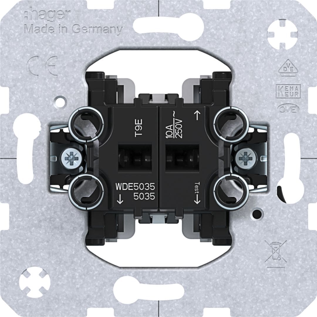 HAGER BOCCHIOTTI - PULS.DOPPIO 2 CONT.DI CHIUSURA COM.LUCI WDE5035