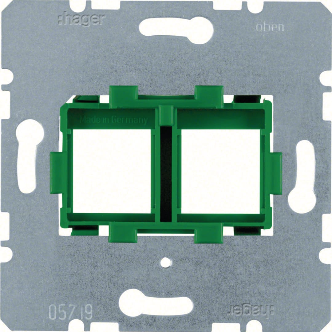 HAGER BOCCHIOTTI - PIASTRA SUPP. VERDE DOPPIA X JACK COM. WDF4714G