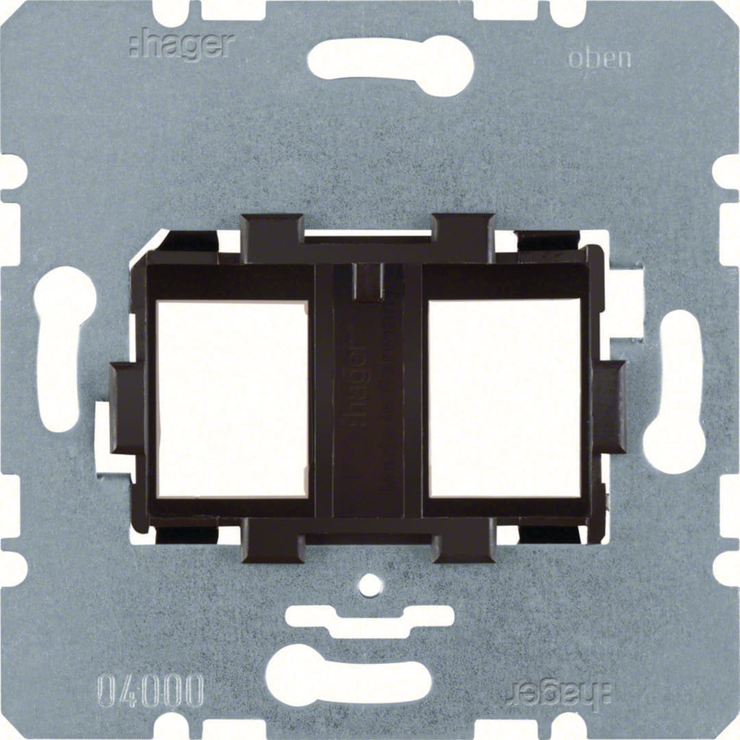 HAGER BOCCHIOTTI - PIASTRA SUPP. MARRONE DOPPIA X JACK COM. WDF4715N