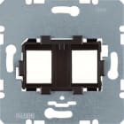 HAGER BOCCHIOTTI - PIASTRA SUPP. MARRONE DOPPIA X JACK COM. WDF4715N