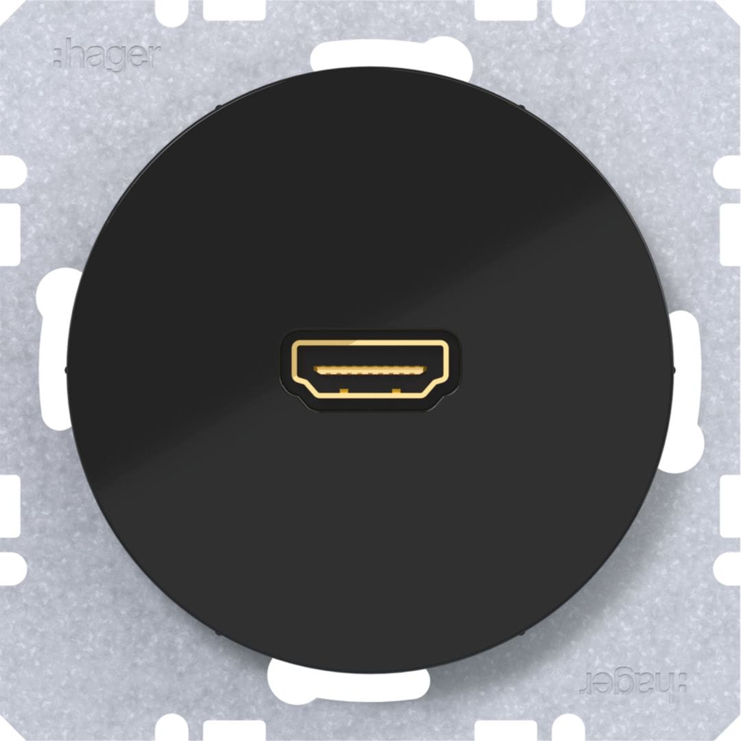 HAGER BOCCHIOTTI - PR.HI-DEF.+INNESTO 90 R1/R3 NERO LUC. WLF4380BG