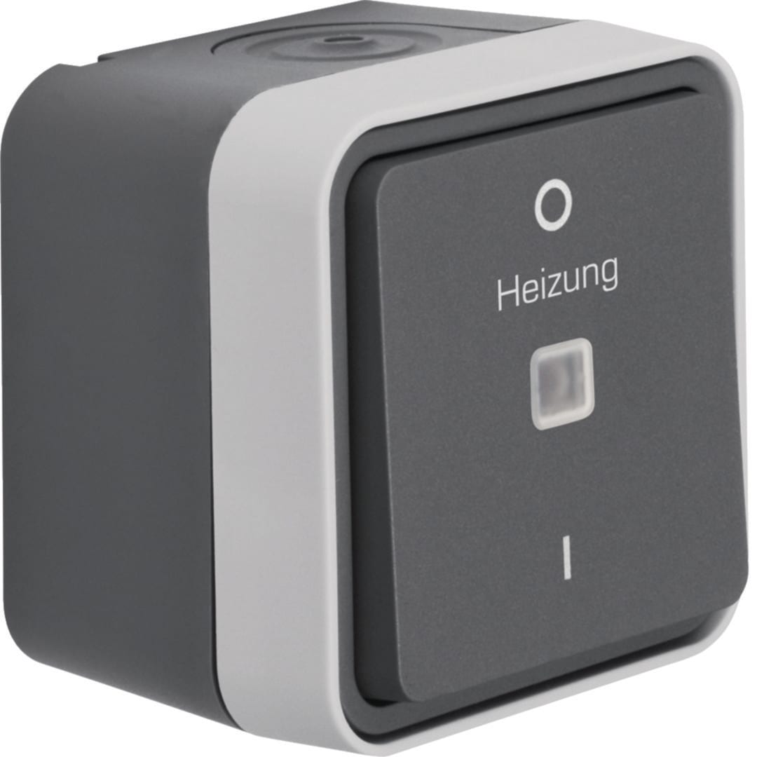 HAGER BOCCHIOTTI - INT. 2 POLI + 'HEIZUNG - 0 - I' W1 GRI WNC015