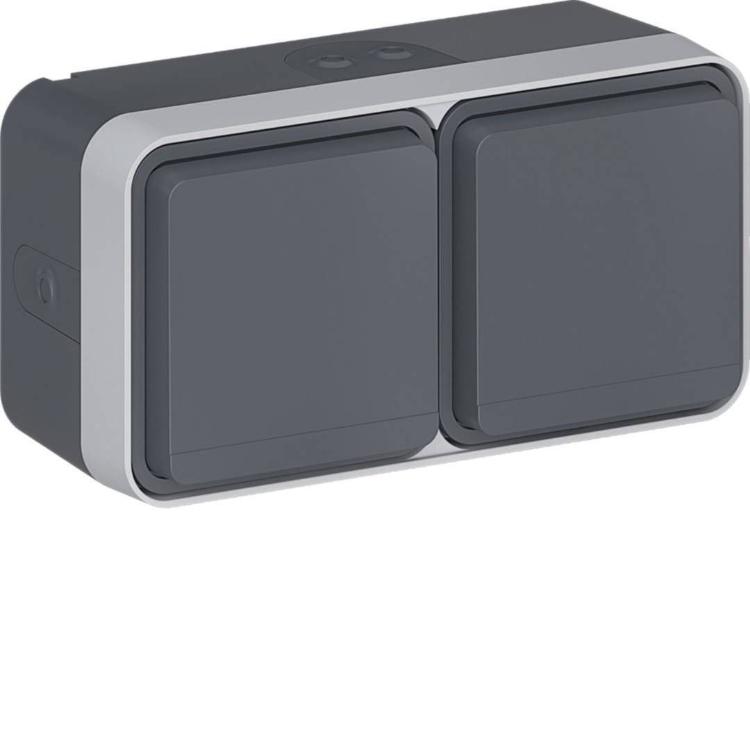 HAGER BOCCHIOTTI - PRESA+T DOPP.OR.PAR.+COPER.W.1 GRI.CH.OP WNC126