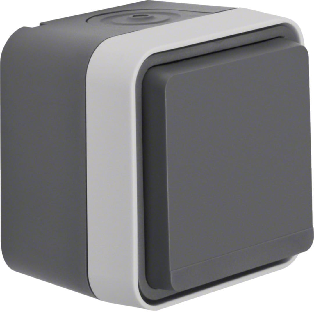 HAGER BOCCHIOTTI - P.SCHUKO + COP.A PARETE W1 GRIGIO/GRIGIO WNC161