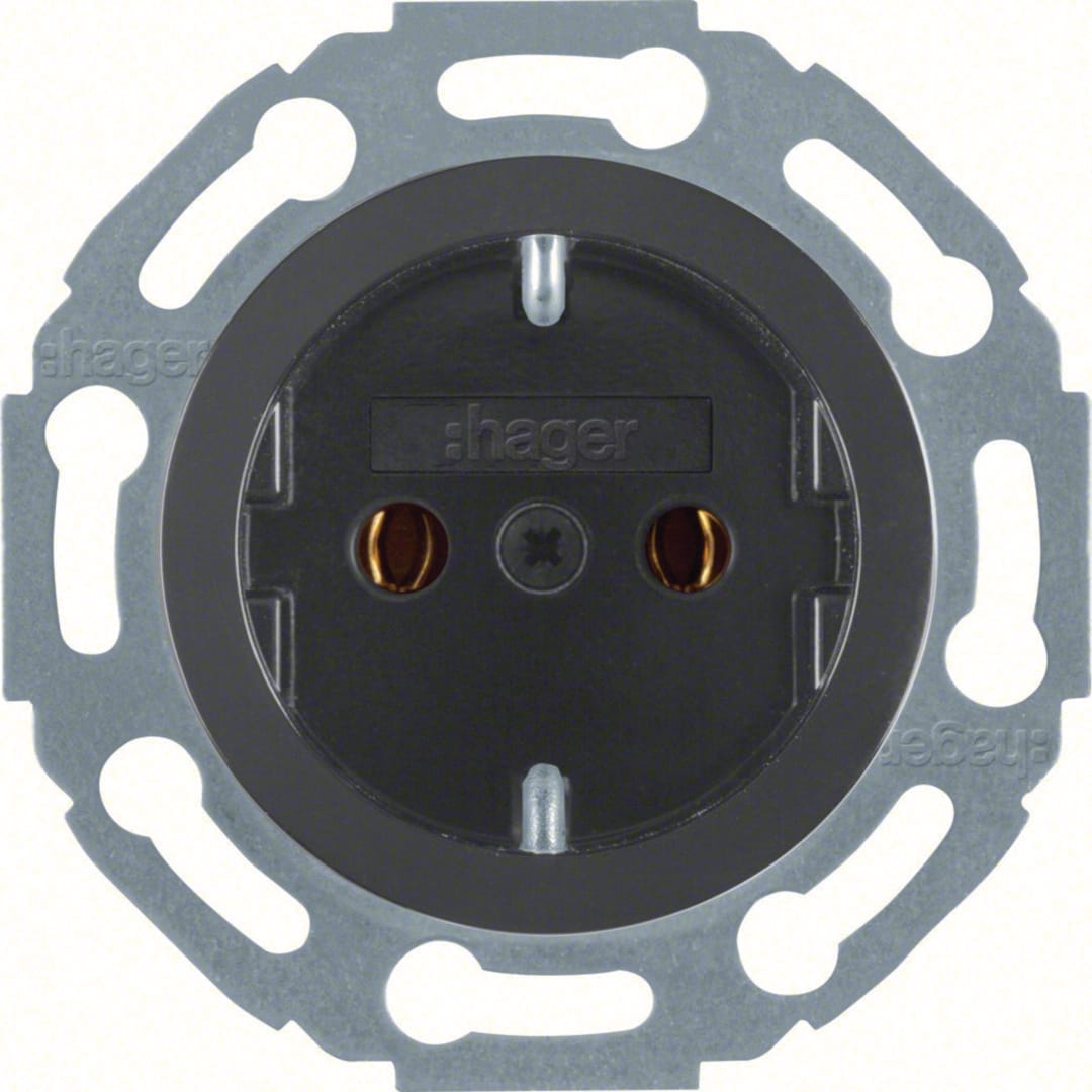 HAGER BOCCHIOTTI - PRESA SCHUKO SERIE 1930/GLAS NERO LUCIDO WTS1300BG1