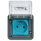 HAGER BOCCHIOTTI - Presa ricarica 2P+T grigia per veicoli elettrici IP55 sporgente