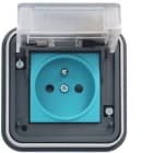 HAGER BOCCHIOTTI - Presa ricarica 2P+T grigia per veicoli elettrici IP55 incasso XEV081