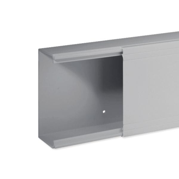 HAGER BOCCHIOTTI - Canale porta cavi con base piana grigio completo di coperchio TA-EN 120x60 G