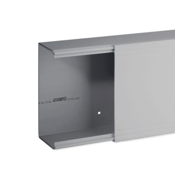 HAGER BOCCHIOTTI - Canale porta cavi con base piana grigio completo di coperchio TA-EN 150x80 G