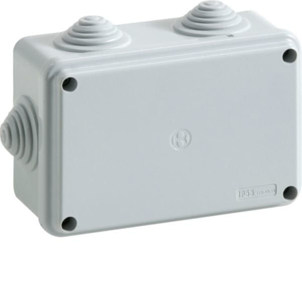 HAGER BOCCHIOTTI - Cassetta di derivazione IP55 grigia 120x80x50 viti metalliche IP55 02 VM