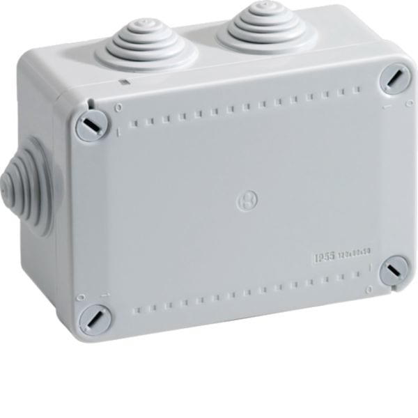 HAGER BOCCHIOTTI - Cassetta di derivazione IP55 grigia 120x80x50 1/4 di giro IP55 02 GRI