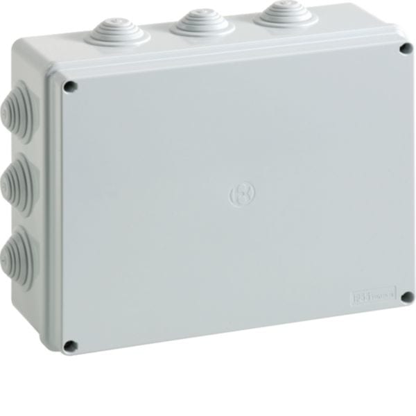 HAGER BOCCHIOTTI - Cassetta derivazione IP55 grigia 240x190x90 viti metalliche IP55 05 VM GWT960