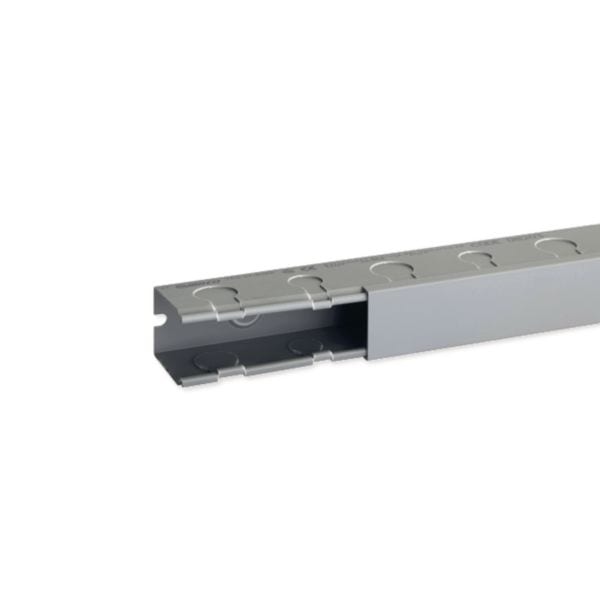 HAGER BOCCHIOTTI - TPD 37.5x50 G Canaletta con pretranciature laterali Ø 18mm e Ø 23mm GRIGIO