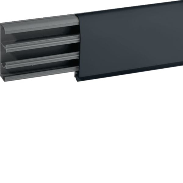 HAGER BOCCHIOTTI - Canale battiscopa a 3 scomparti 81,5x22,5mm nero ardesia TBN A