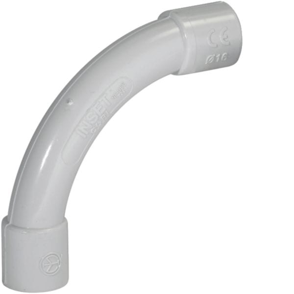 HAGER BOCCHIOTTI - Curva a 90° per tubi rigidi autoestinguente IP40 grigio CGRI16