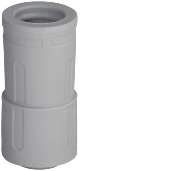 HAGER BOCCHIOTTI - Raccordo tubo rigido-guaina pari diametro IP67 grigio in sacchetto da 6pz RTGN20